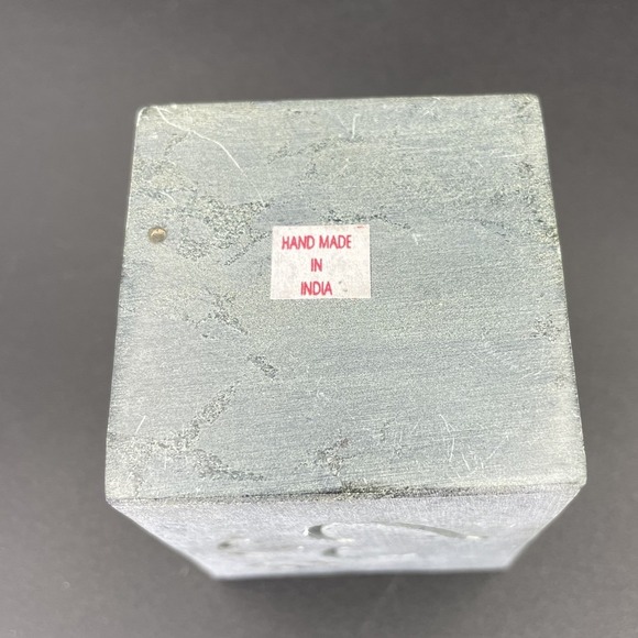 Essential Oil Burner Handcarved Soapstone Gray Om Symbol Made In India - Picture 10 of 14